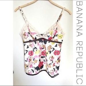 BANANA REPUBLIC | Multi-Floral Cami w/Lace Details